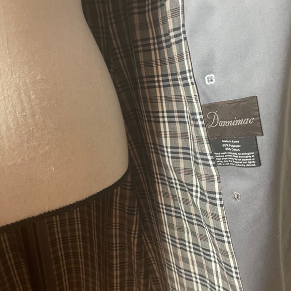 Vintage Dannimac Double-breasted Raincoat Trench Style Grey /Gray  Small VGC - Picture 8 of 11